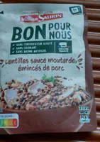 Lentilles sauce moutarde, émincés de porc