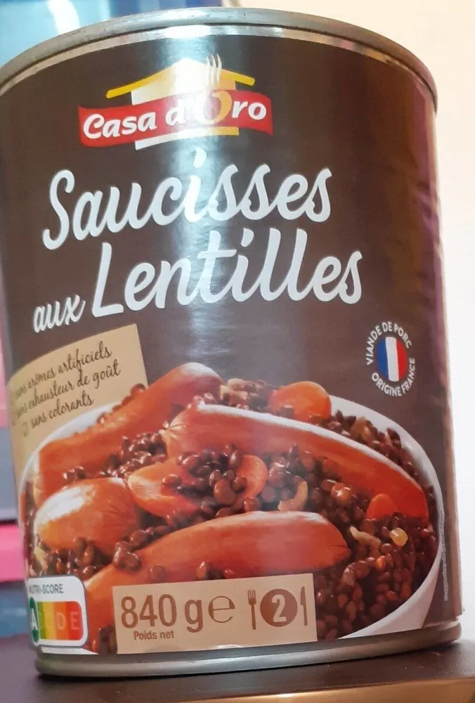 Saucisses aux lentilles