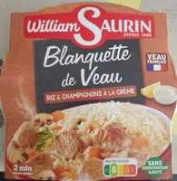 Blanquette de veau riz et champignons à la crème