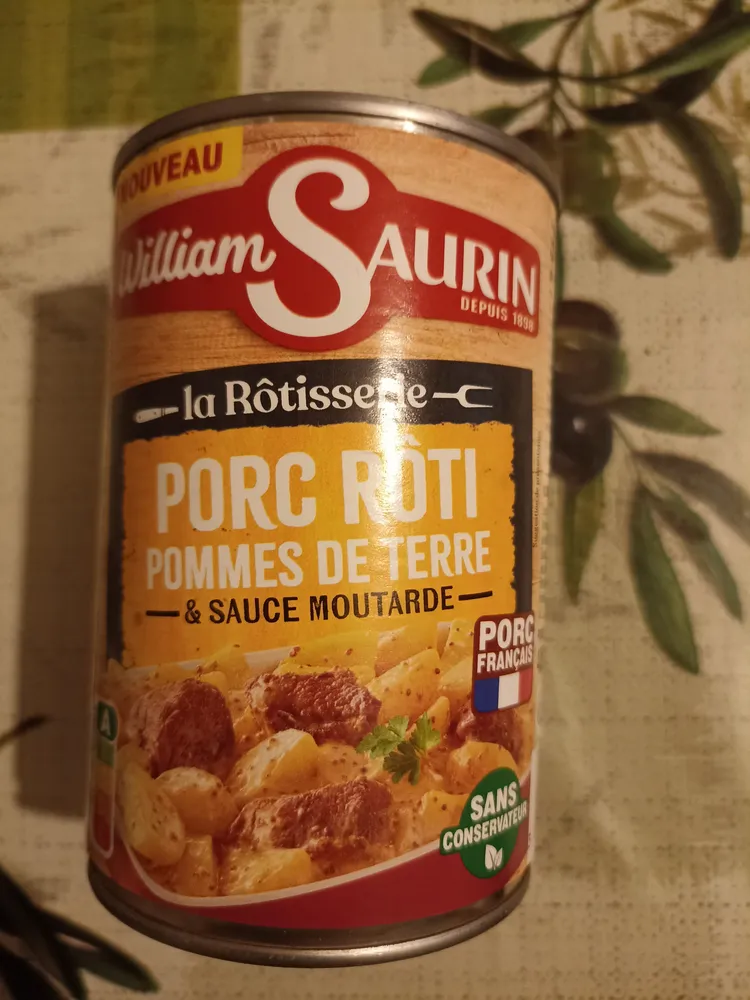 Porc rôti pommes de terre & sauce moutarde
