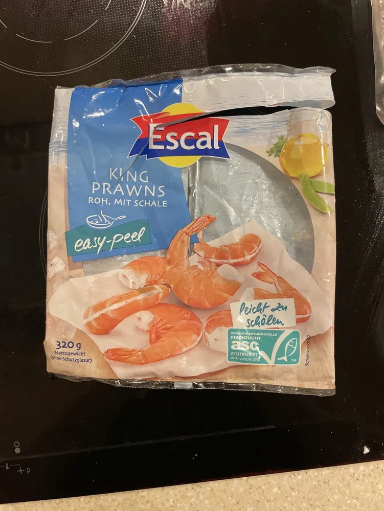 King Prawns roh, mit Schale