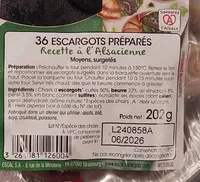 36 ESCARGOTS PRÉPARÉS Recette à l'Alsacienne
