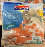 Queues de crevette d'Equateur crues, easy-peel