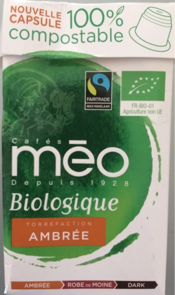Café biologique torréfaction ambrée