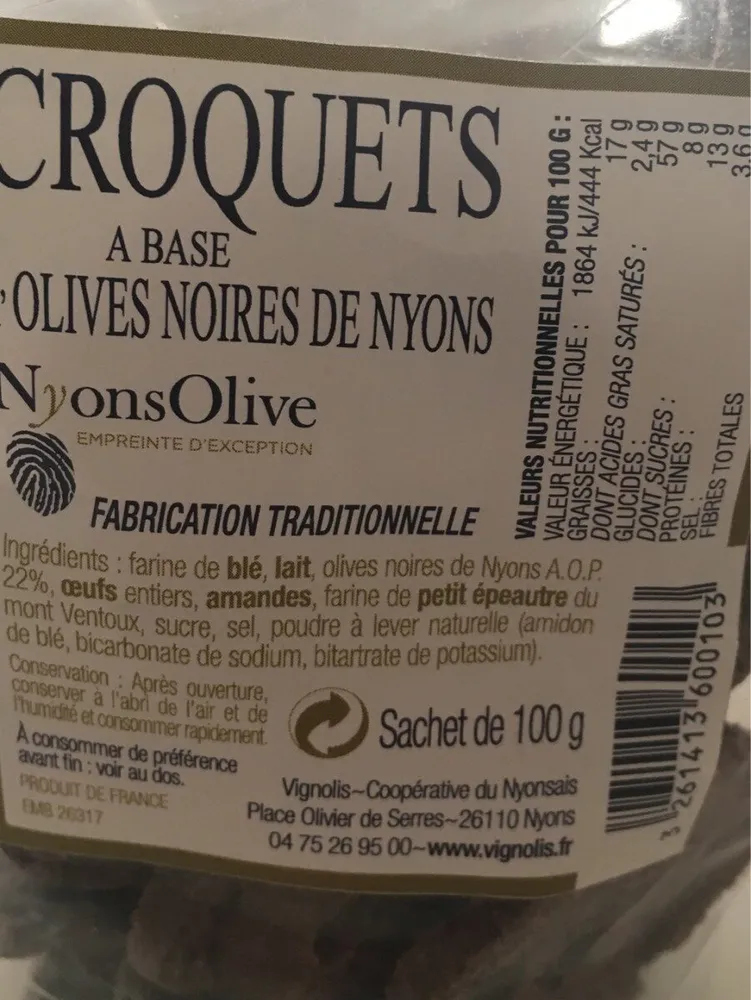 Croquets olives de nyons