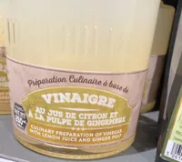 Vinaigre au jus de citron et pulpe gingembre
