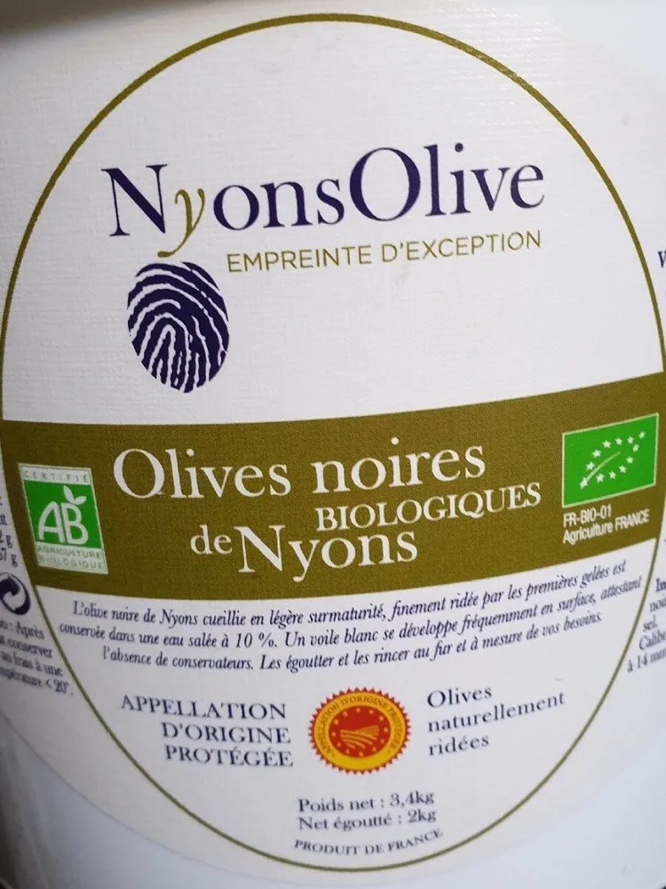 Olives noires biologiques de Nyons