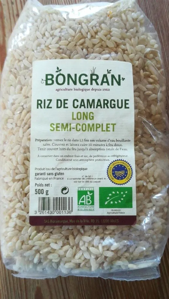 Riz de camargue long semi-complet