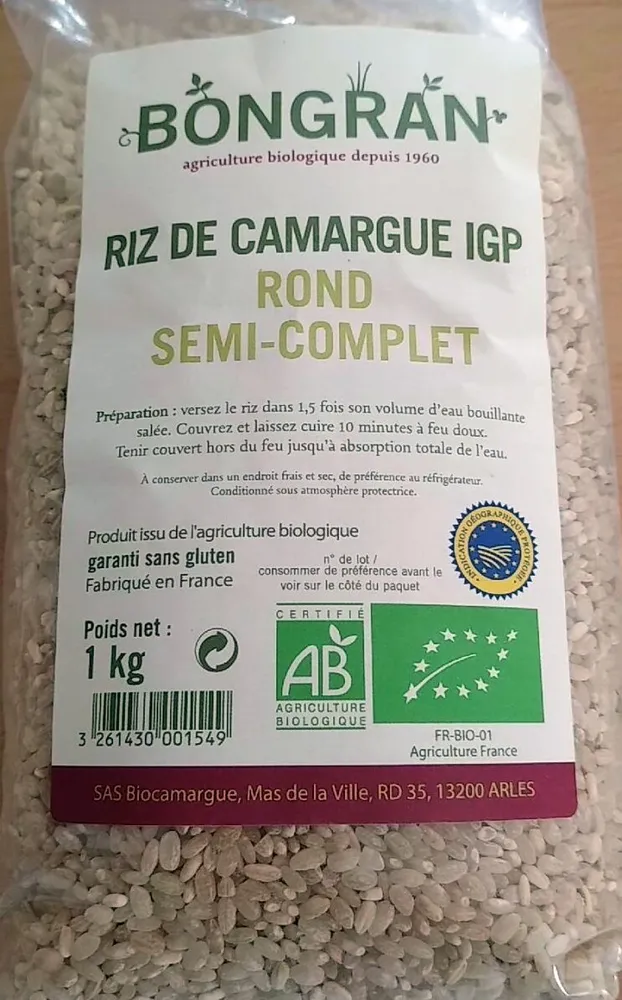 Riz de camargue IGP rond semi-complet