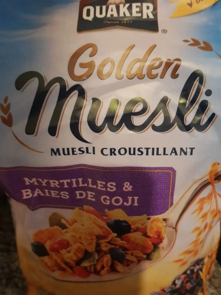 Golden muesli myrtilles baies de goji