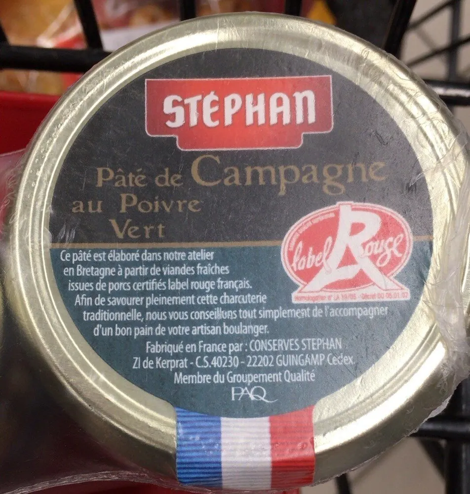 Pâté de campagne au poivre vert