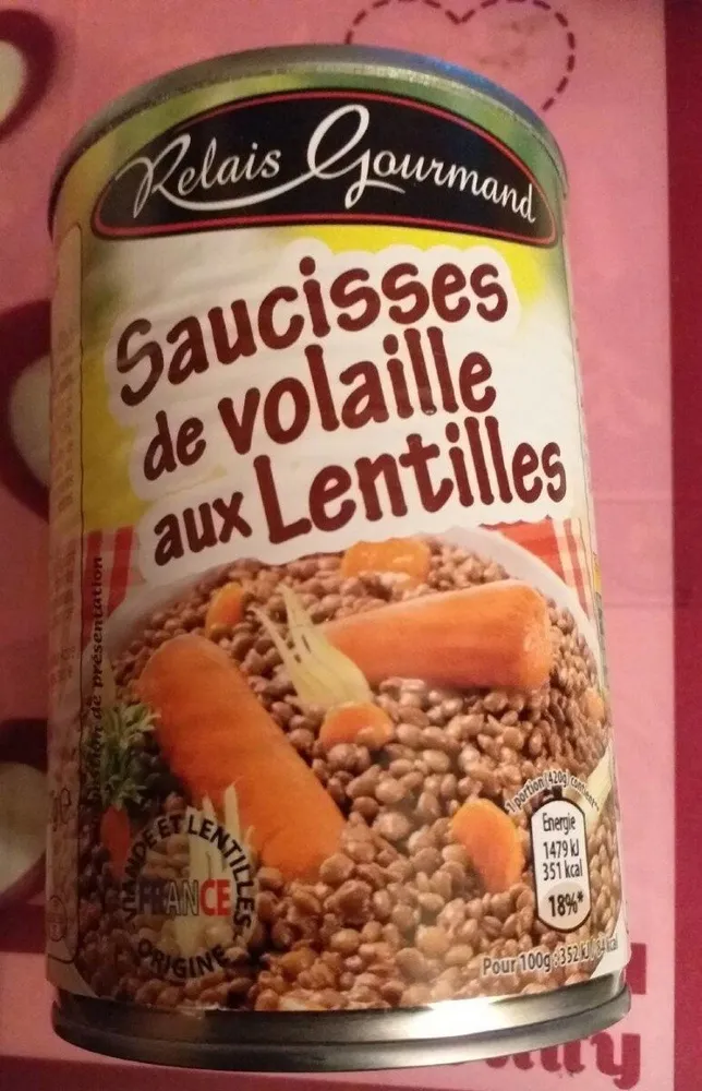 Saucisses de volaille aux lentilles