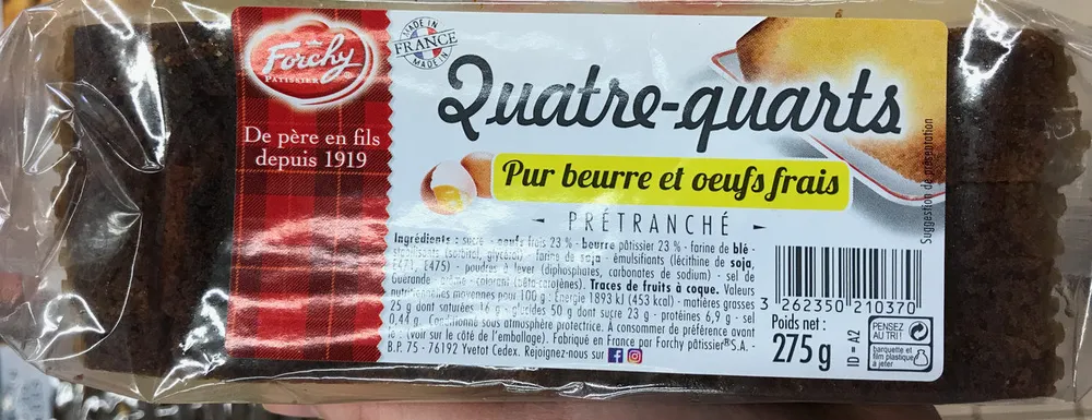 Quatre-quarts prétranché