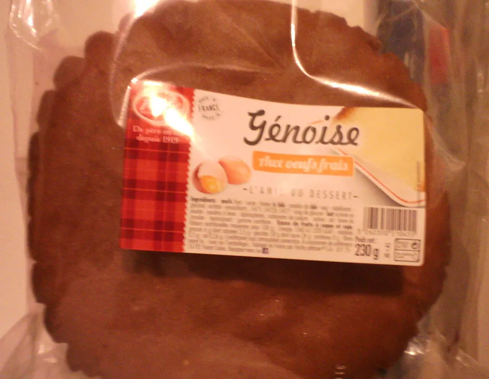 Génoise aux oeufs frais