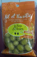 Olives vertes à l'ail et au basilic