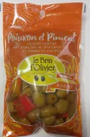 Olives vertes farcies au poivron et piments coupés
