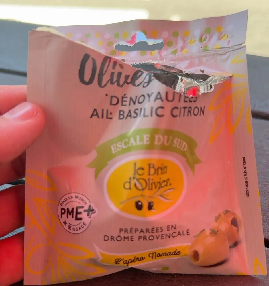 Olives DÉNOYAUTÉES AIL BASILIC CITRON