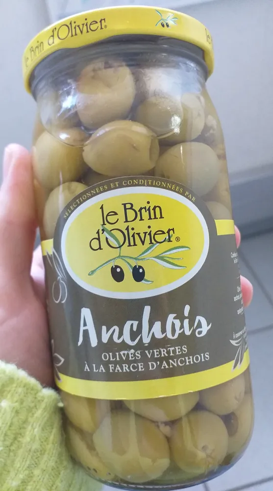 Brin Olivier Olive Vertes Farcies Anchois 200G