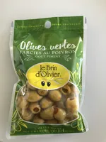 Olives vertes farcies au poivron goût piment