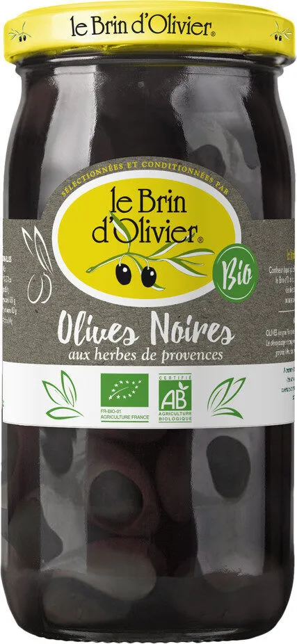 Olives noires biologiques aux herbes de Provence