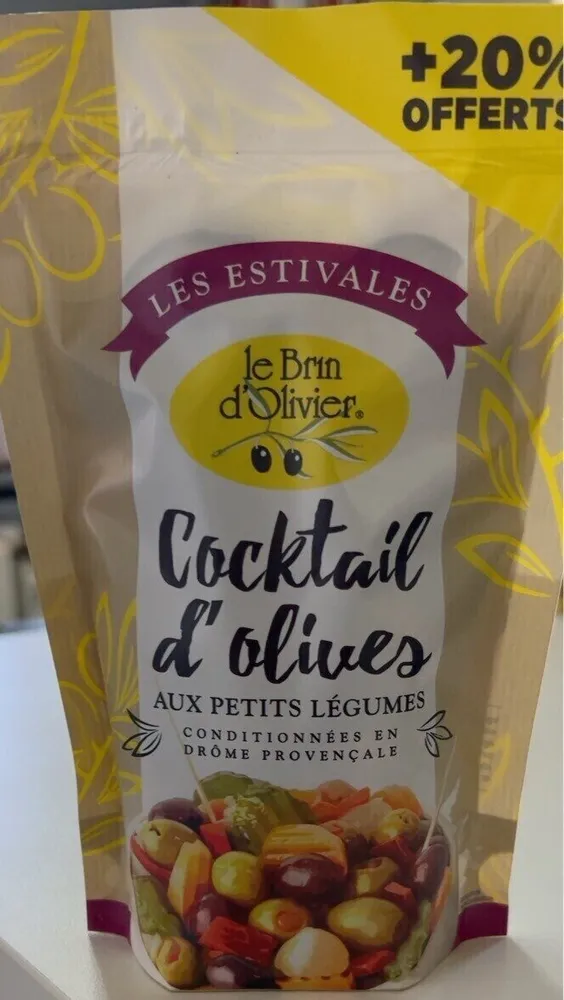 Cocktail d’olives aux petits légumes +20% offert