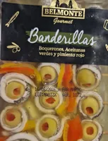 Banderillas de boquerones, aceitunas verdes y