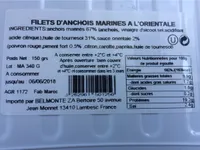 Filets d'anchois marinés a l'orientale