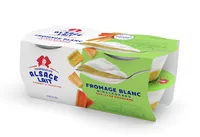 Fromage Blanc Bibeleskaes sur Lit de Rhubarbe