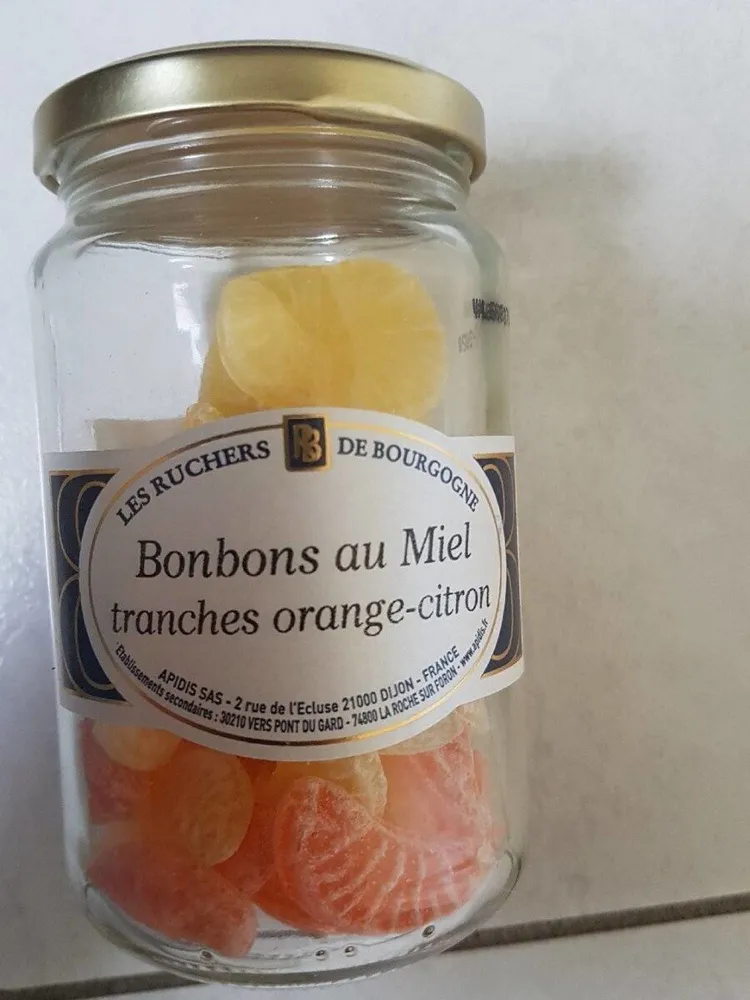 Bonbons au miel tranches orange-citron