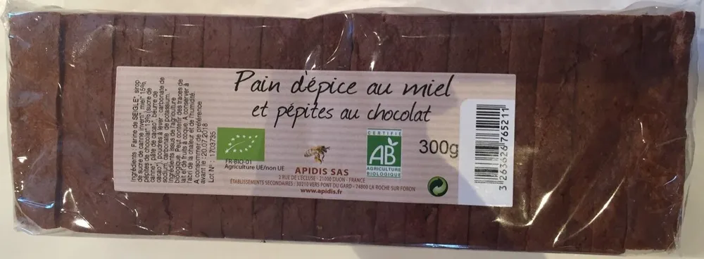 Pain d’epice au miel et pépites de chocolat