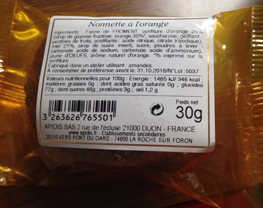 Nonnette Individuelle Orange 48