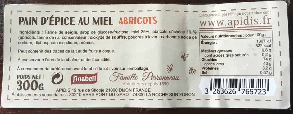 Pain épice Abricot