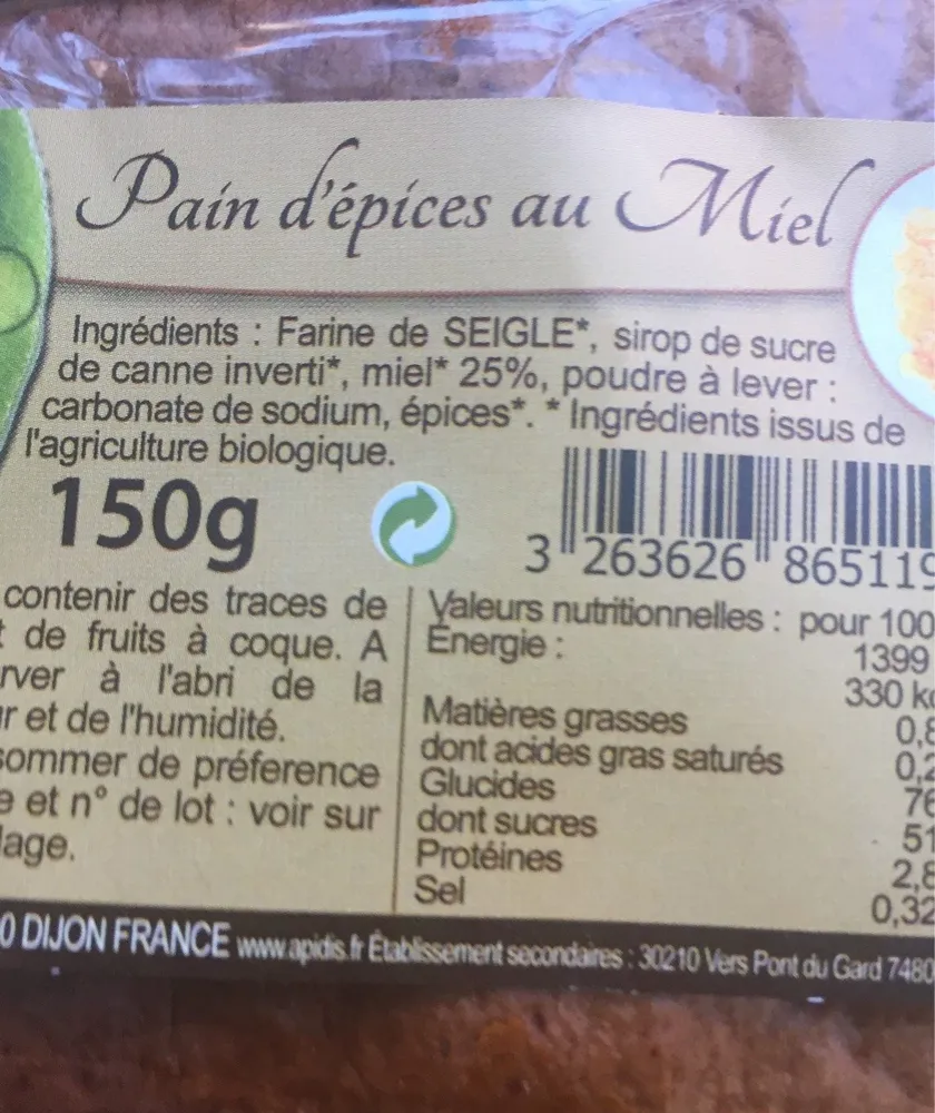 Pain d'epice au miel