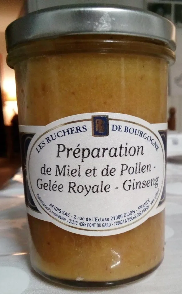 Préparation de miel et de pollen- gelée royale- ginseng