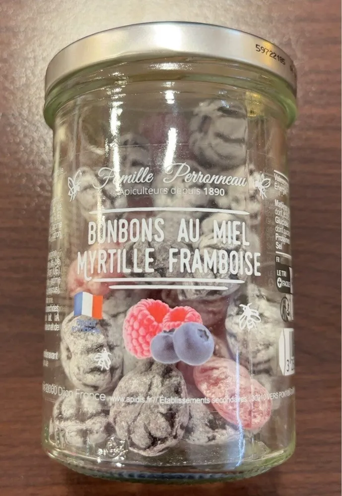 Bonbons au miel myrtille framboises
