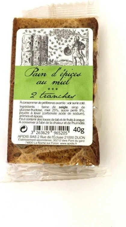Pain D'épice 2 Tranches 40G