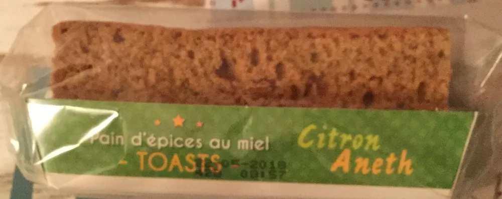 Toasts de pain d’épices au miel citron aneth
