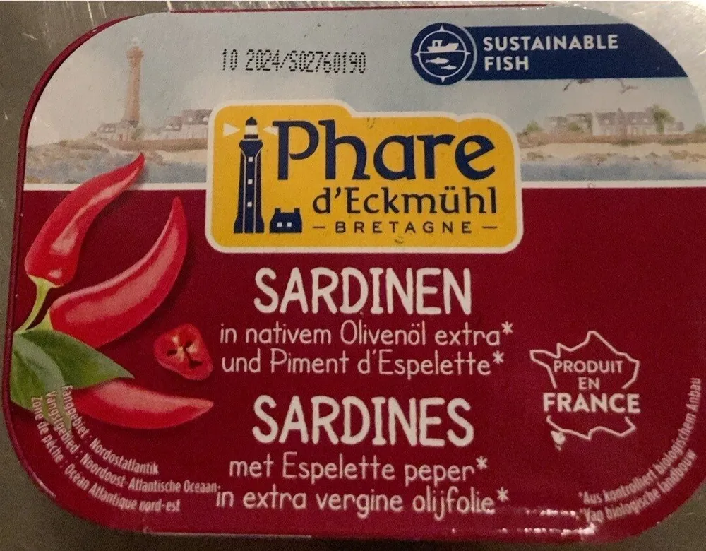 Sardines à l’huile d’olives vierge aux piments d’Espelette bio