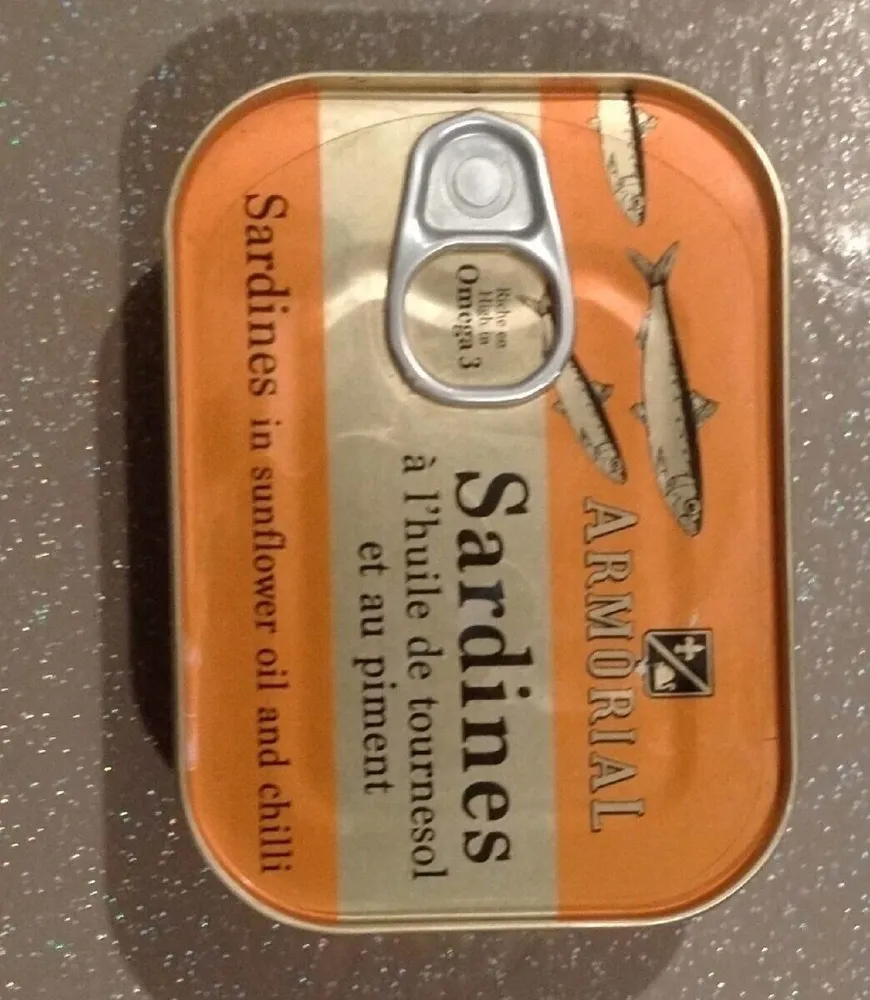 Sardines à l'huile de tournesol et au piment