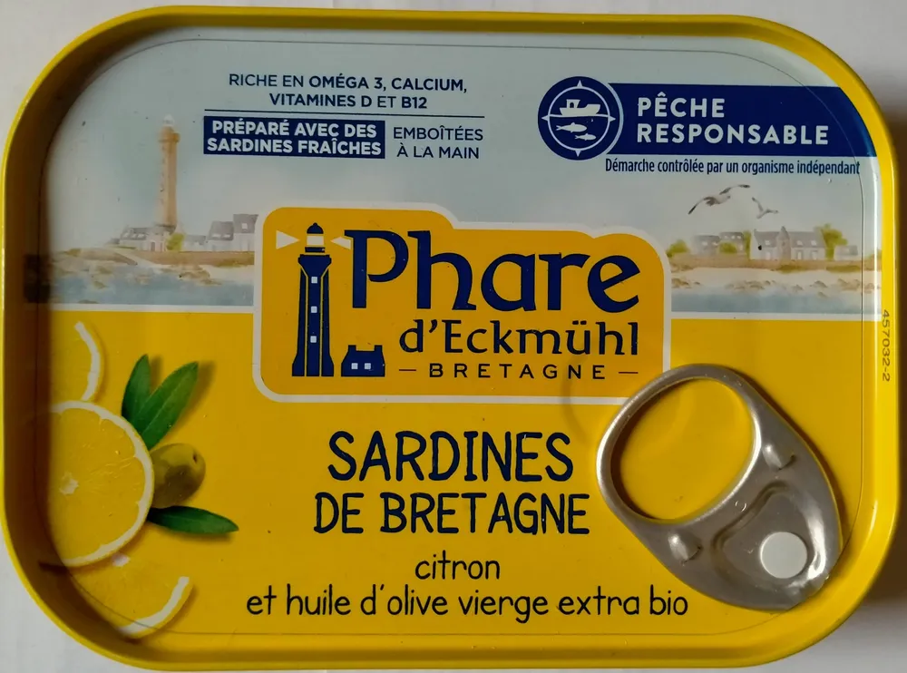 Sardines de Bretagne à l'huile d'olive et citron