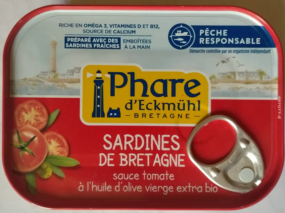 Sardines de Bretagne à la sauce tomate à l'huile d'olive