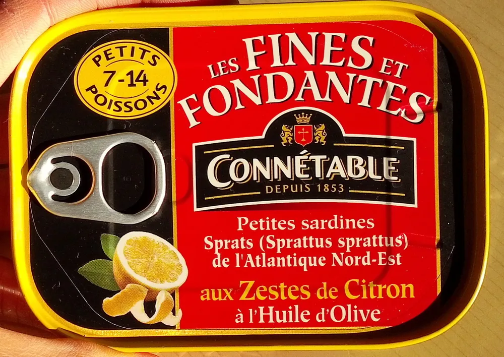 Sprats aux zestes de citron à l'huile d'olive