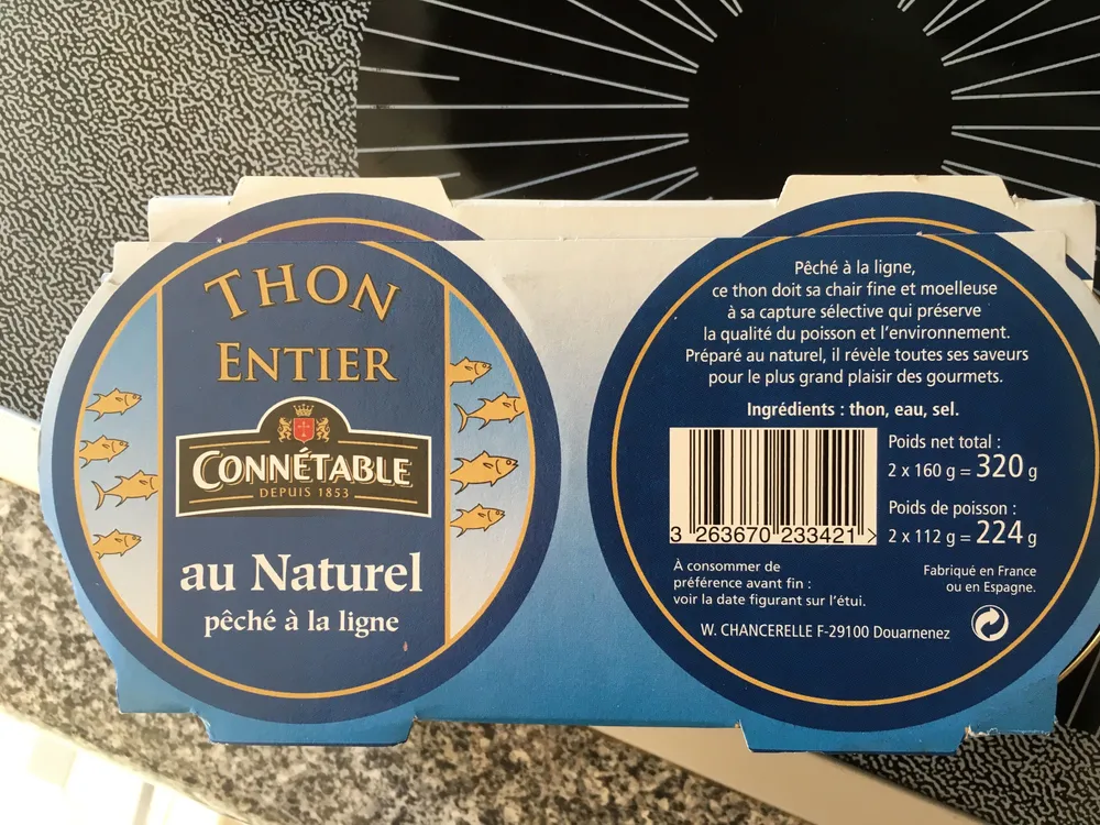 Connetable thon albacore au naturel