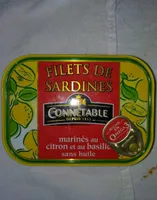 Filets de sardines marinés au citron et au basilic dans huile