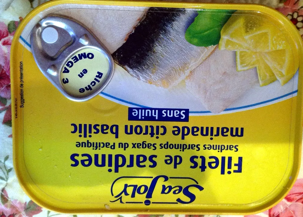 Filets de sardine marinade citron basilic (Sans huile)