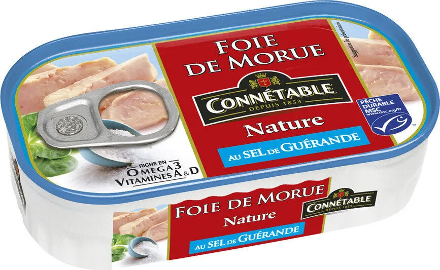 Foie de Morue nature au sel de Guérande 121g Cble