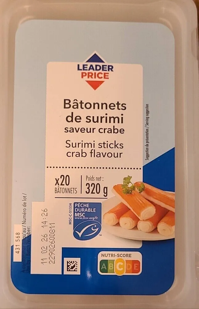 Bâtonnets de surimi