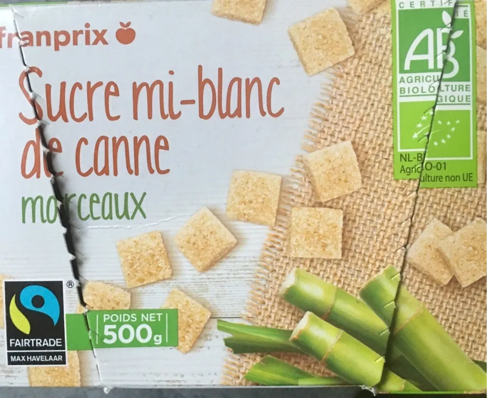 Sucre mi-nlanc de canne morceaux
