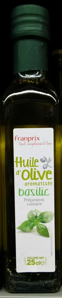 Huile d'olive aromatisée basilic