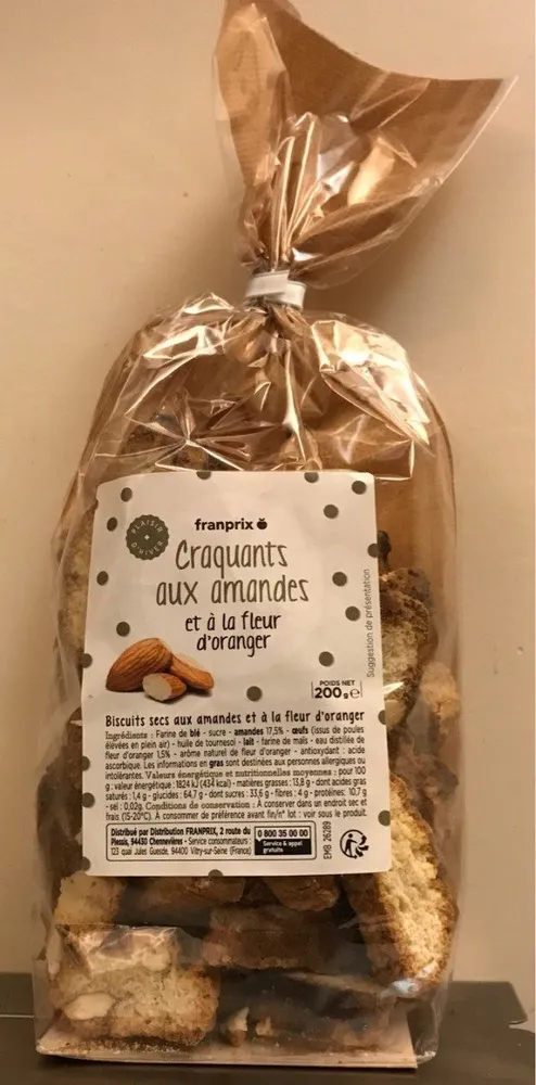 Craquants aux alandes et à la fleur d'oranger